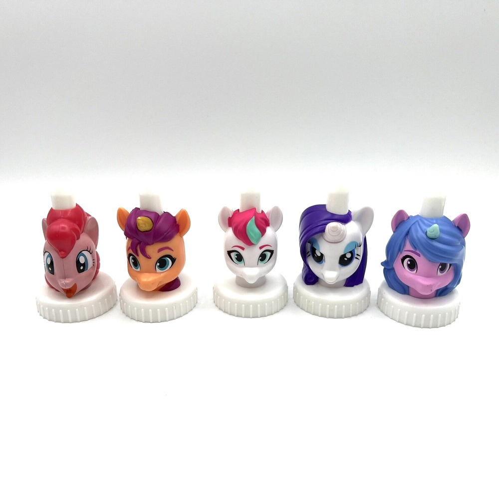 Lot Of 5 My Little Pony Good2Grow Drink Topper Spouts Bottle Caps, NICE COND